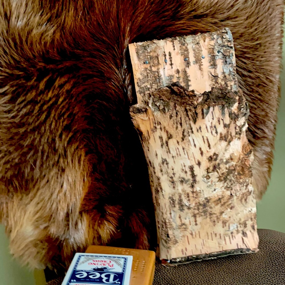 Handmade birch bark basket